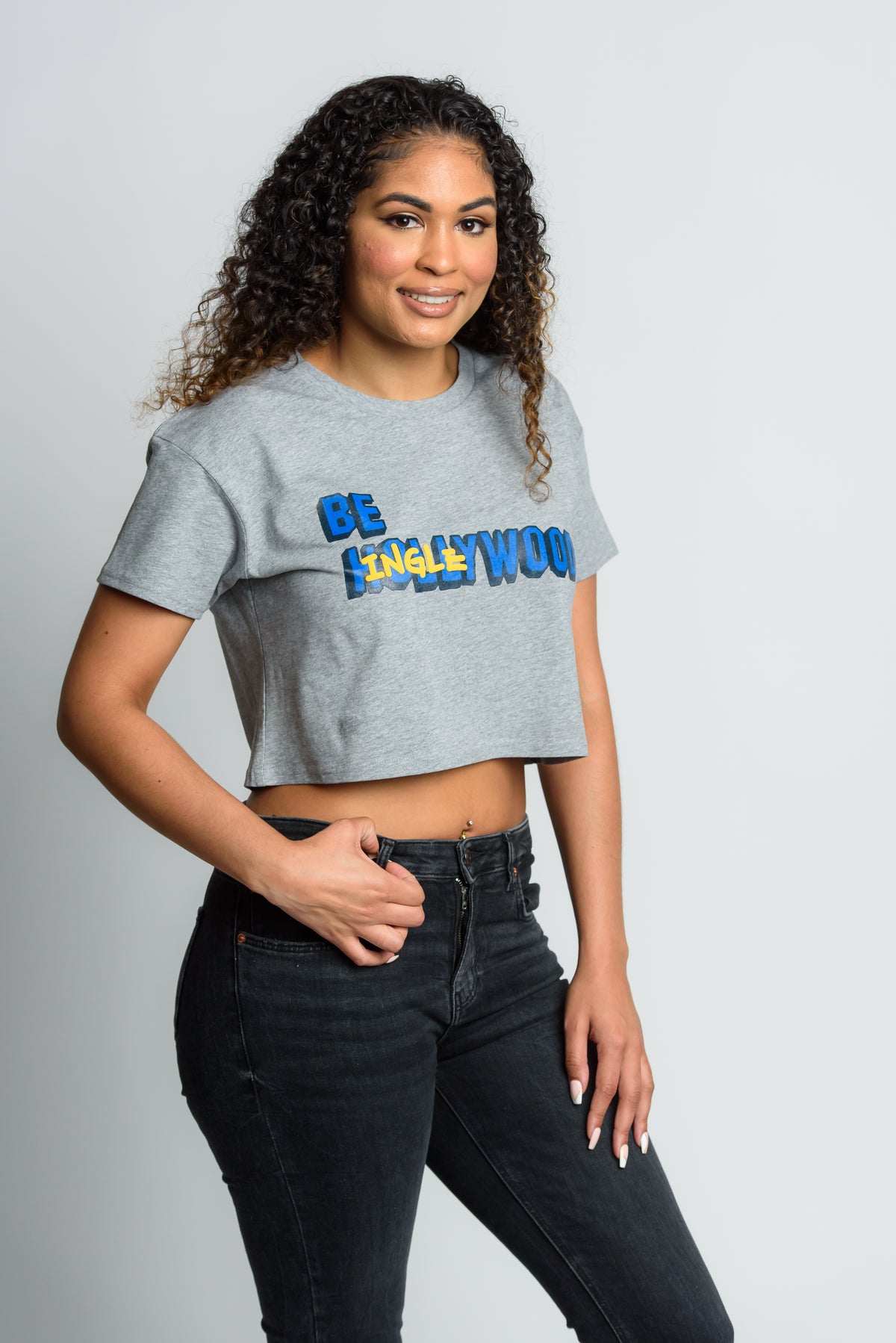 Gray Blue – “Be Inglewood Crop T”