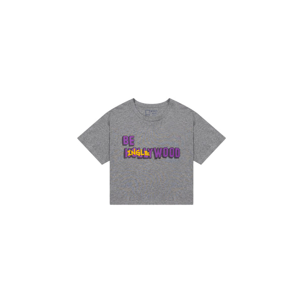 Crop Grey Purple Tee – “Be Inglewood”