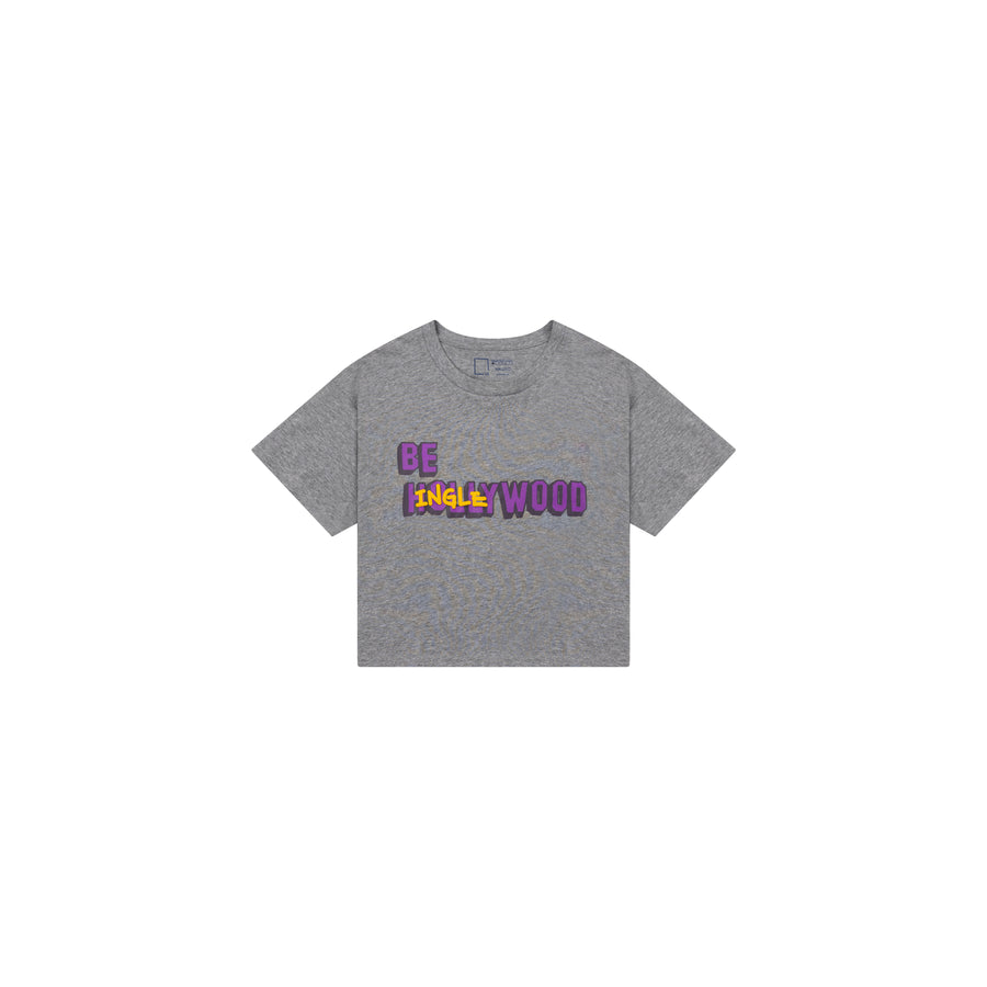 Crop Grey Purple Tee – “Be Inglewood”